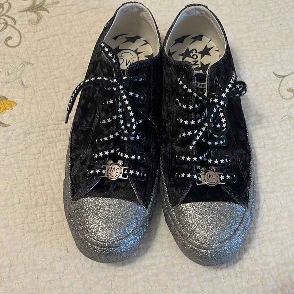 MILEY CYRUS Converse Women's Black and Silver Sneakers